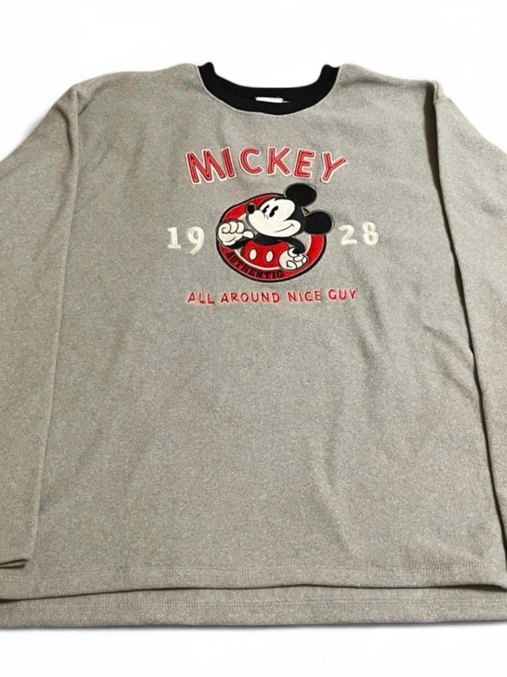 Vintage Disney Store Mickey Mouse Fleece Sweatshirt Mens XXL Pullover Gray
